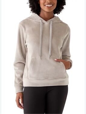 Yogalicious Women's Corduroy Crewneck Hoodie in Beige